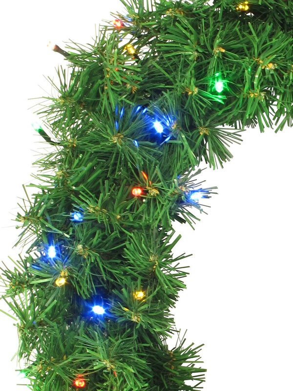 60 Multi Colour Lighting Connect LED Pine Wreath - 50cm — image 4