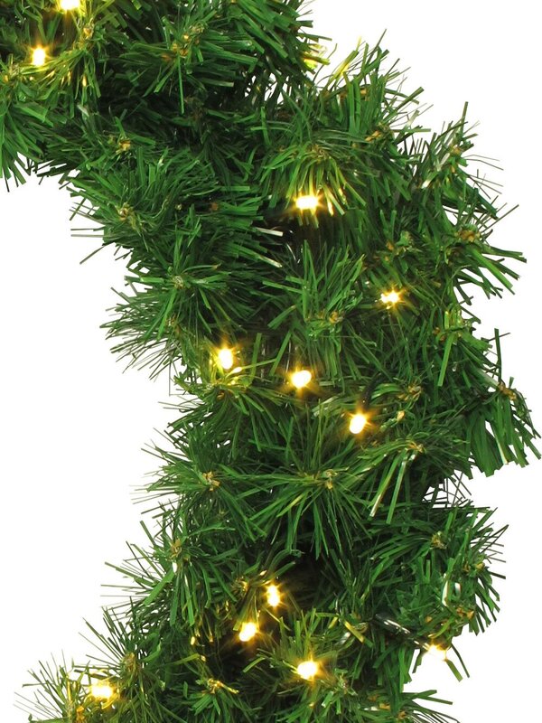 60 Warm White Lighting Connect LED Pine Wreath - 50cm