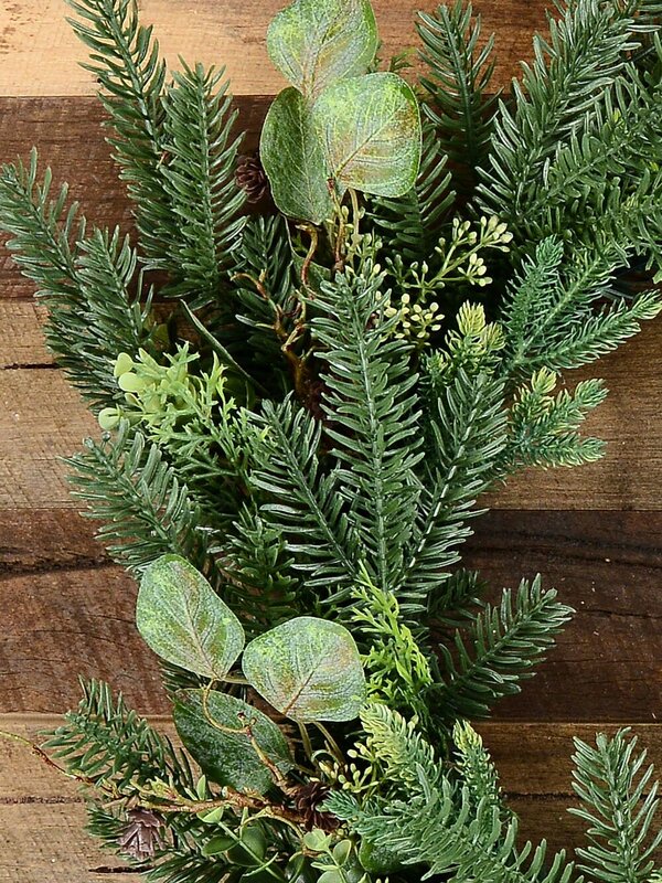 60cm Botanical Mixed Foliage Christmas Wreath With Pine Cones — image 6