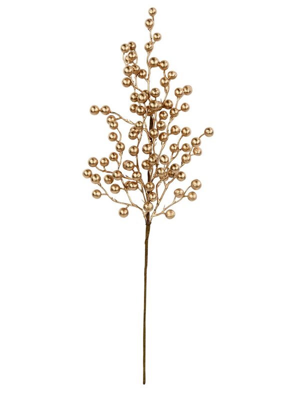 Matte Gold Berry Botanical Branch Long Christmas Stem | 60cm — image 3