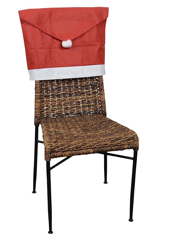 Santa Hat Chair Cover | 60cm Red Felt Dining Decor & Secret Santa Gift — image 2