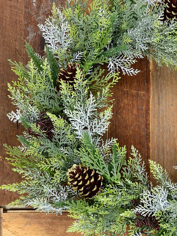 60cm Woodland Christmas Wreath With Tasmanian Cedar & Glitter Pinecones — image 3
