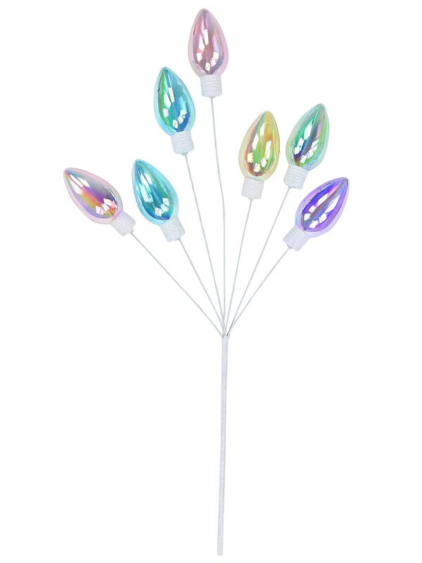 Pastel Rainbow C9 Bulb Spray Long Christmas Stem | 61cm — image 3