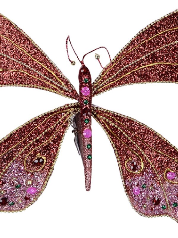 Large Pink Bejeweled Dragonfly Christmas Clip Pick | 62cm — image 3