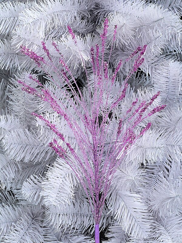 Light Orchid Lavender With Glitter & Sequins Long Christmas Stem | 63cm — image 2
