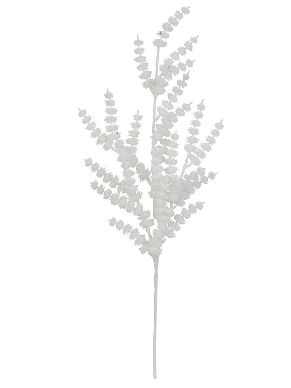 White Frost Flowers Look Spray Long Christmas Stem | 64cm — image 4
