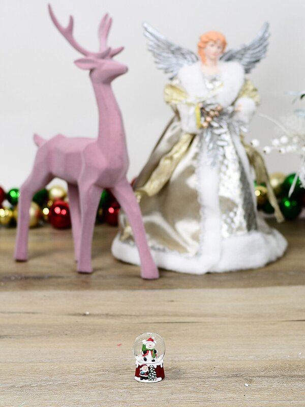 65mm Snowman With Tree Christmas Mini Waterball Snow Globe Ornament — image 2
