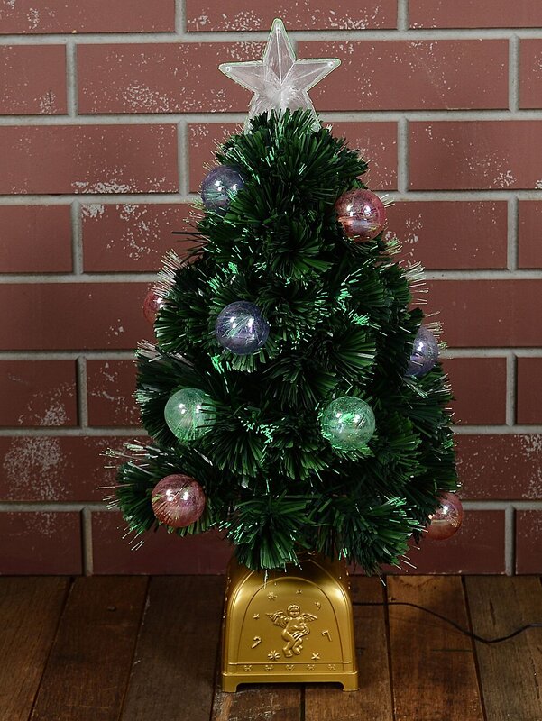 66cm Multi Colour Fibre Optic Christmas Tree With 12 Baubles & 60 Tips — image 4