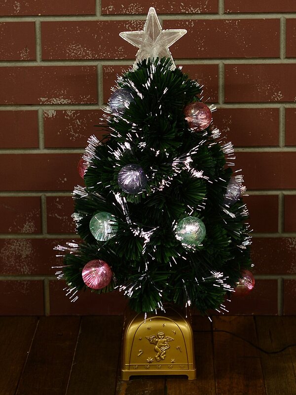 66cm Multi Colour Fibre Optic Christmas Tree With 12 Baubles & 60 Tips — image 2