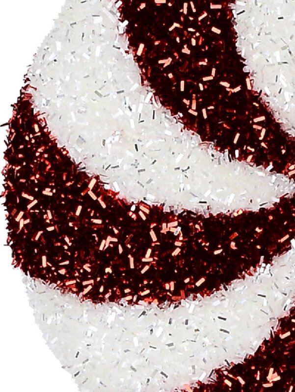 Red & White Candy Swirl Tinsel Plaque Long Christmas Stem | 66cm — image 4
