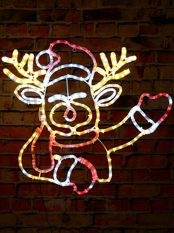 67cm Dynamic Greeting Reindeer Outdoor Christmas LED Light Display — image 5