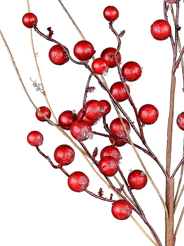 Frost Look Red Berry Branches Spray Long Christmas Stem | 68cm — image 3