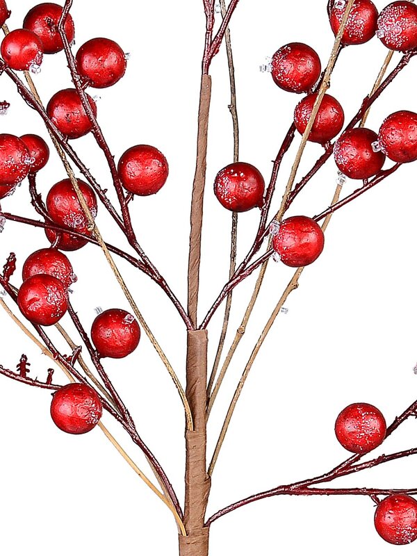 Frost Look Red Berry Branches Spray Long Christmas Stem | 68cm — image 4