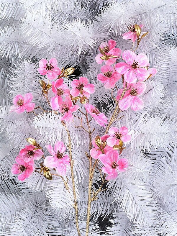Pink Double Flowering Plum Inspired Long Christmas Stem | 68cm — image 2