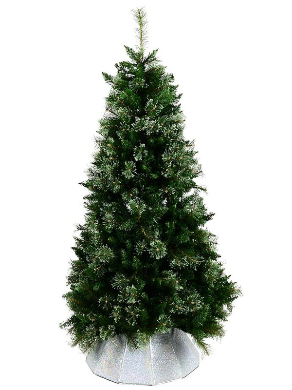 68cm Silver & Iridescent Glitter Prism Faceted Christmas Tree Collar — image 5