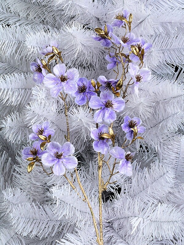 Violet Double Flowering Plum Inspired Long Christmas Stem | 68cm — image 2