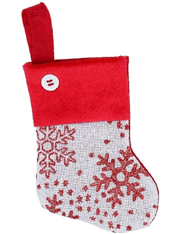 6x 15cm Mini White Mesh Stockings with Red Patterns — image 6