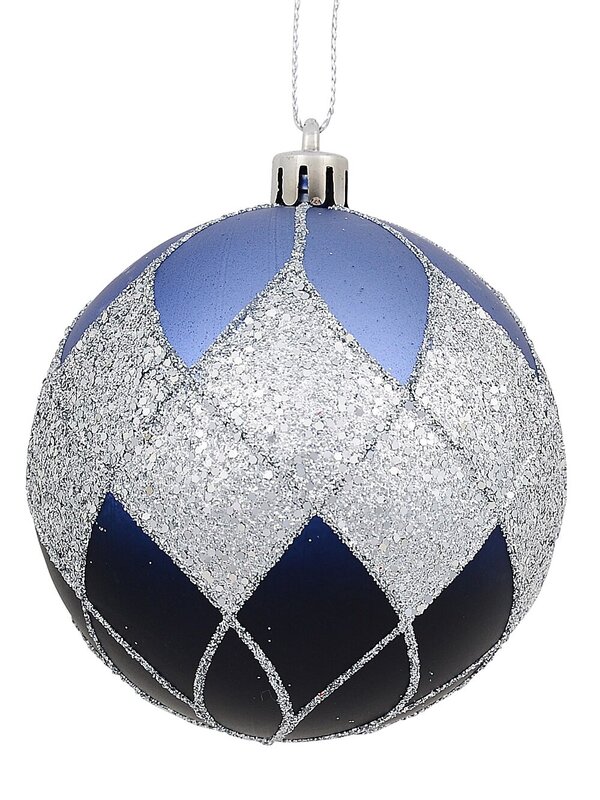 6x Dynamic Ombre Blue Statement Glitter Quadrilateral Baubles | 80mm — image 4