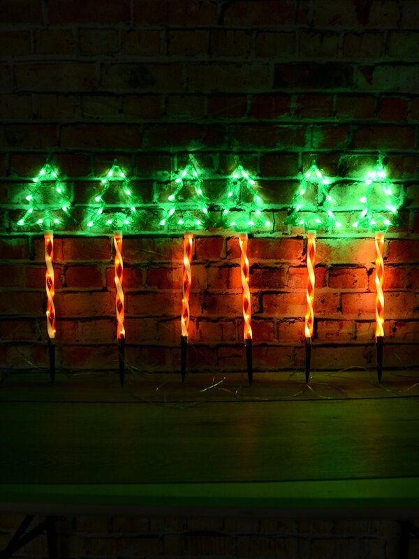 6x LED Christmas Tree & Spiral Path Lights - Hybrid Solar & Electric Stakes | 61cm — image 5