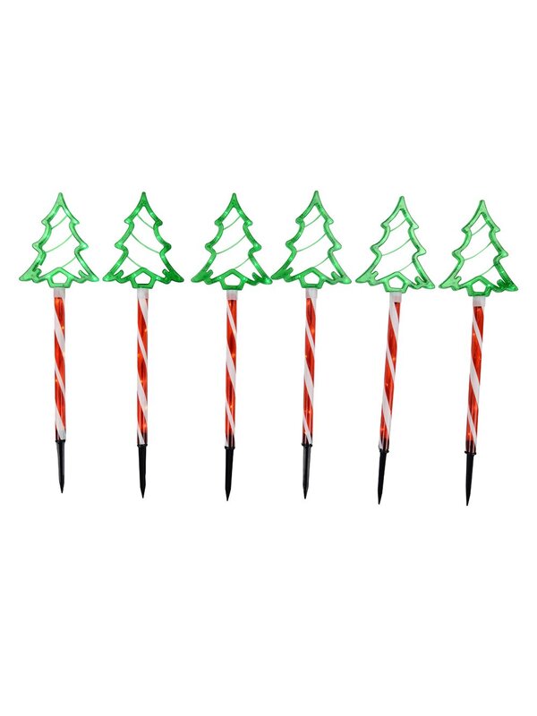 6x LED Christmas Tree & Spiral Path Lights - Hybrid Solar & Electric Stakes | 61cm — image 6