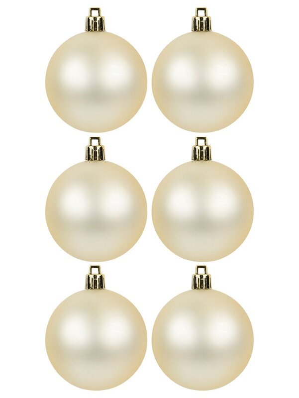 6x Lustrous Matte Champagne Essential Baubles | 60mm — image 3