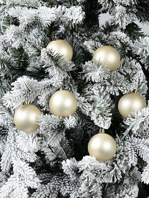 6x Lustrous Matte Champagne Essential Baubles | 60mm — image 2