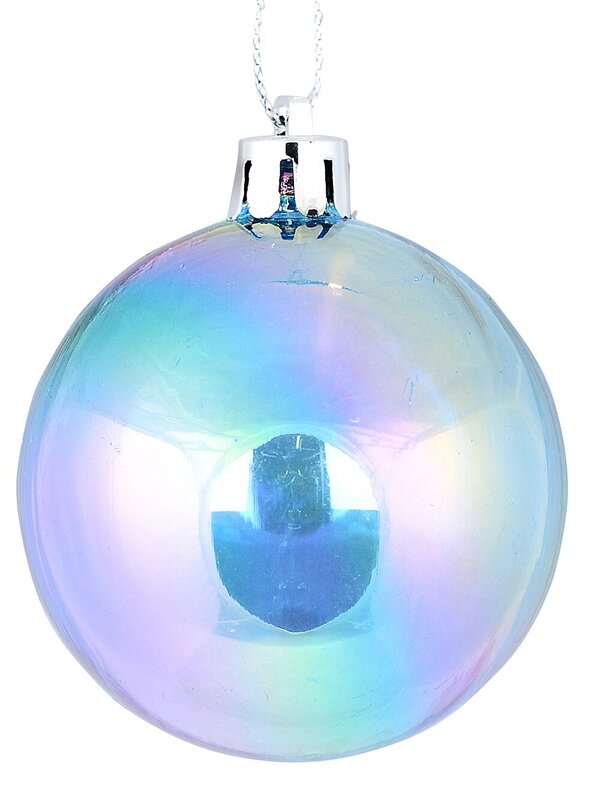 6x Radiant Iridescent Blue & Pink Essential Soap Bubble Baubles | 60mm — image 4