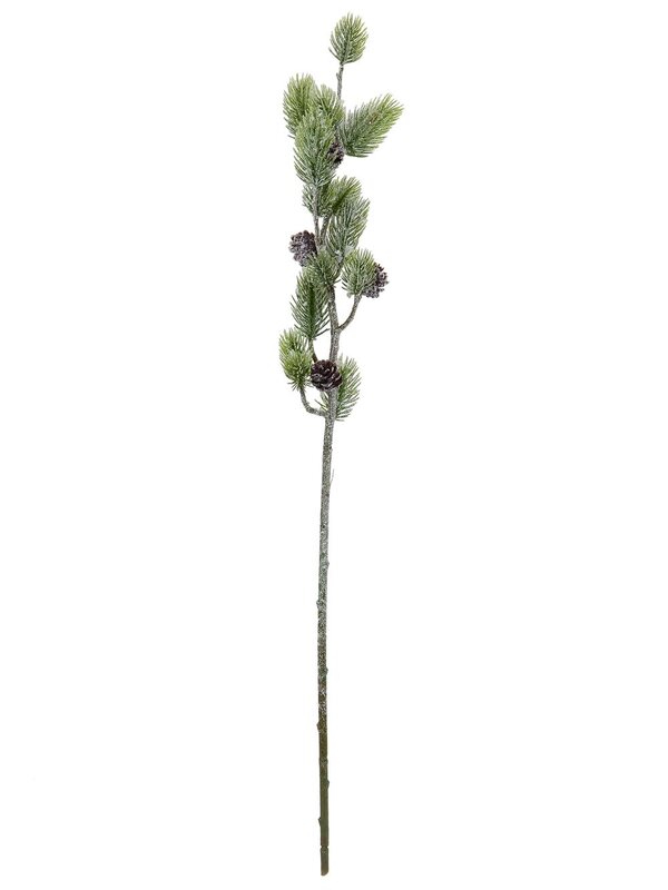 70cm Frosted Pinecones & Pine Brushes Christmas Long Stem — image 2