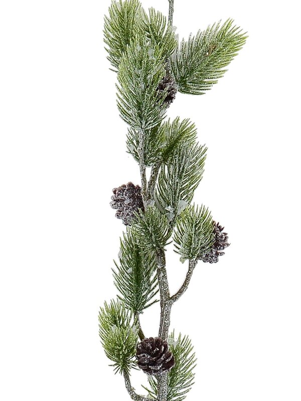 70cm Frosted Pinecones & Pine Brushes Christmas Long Stem — image 3
