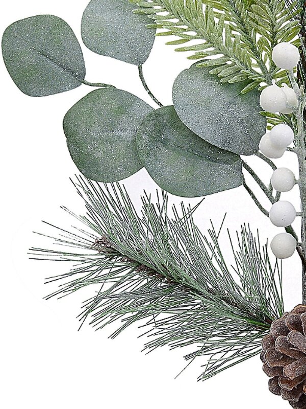 Three Style Pine Branches & White Berries Long Christmas Stem | 70cm — image 4