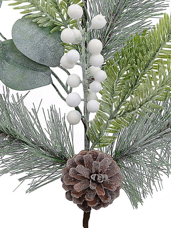 Three Style Pine Branches & White Berries Long Christmas Stem | 70cm — image 5