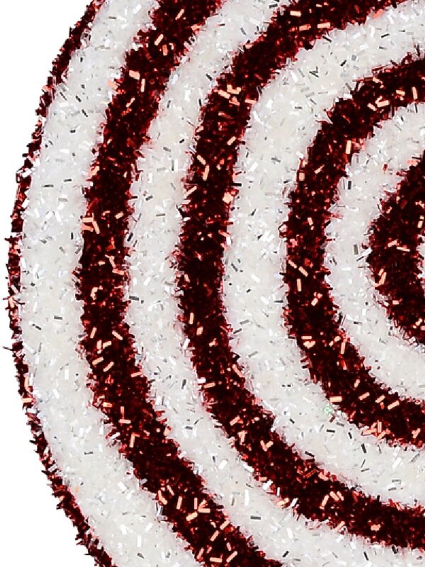 Red & White Spiral Metallic Tinsel Plaque Long Christmas Stem | 71cm — image 4