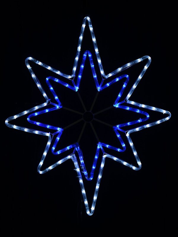 75cm Concentric Star Blue & Cool White LED Outdoor Rope Light Display — image 3