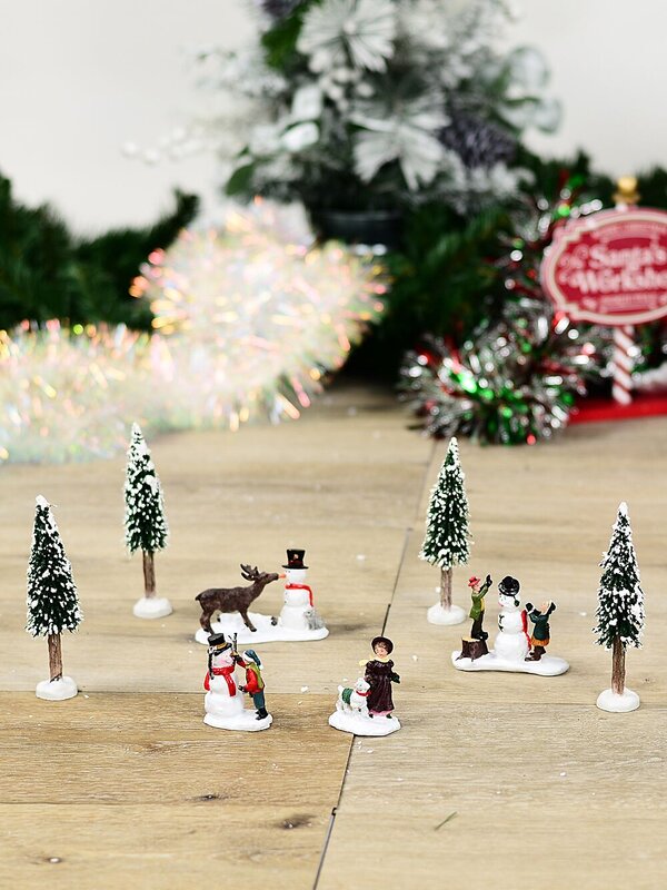 8 Piece Building Snowmen In The Frosty Tree Park Christmas Figurines — image 2