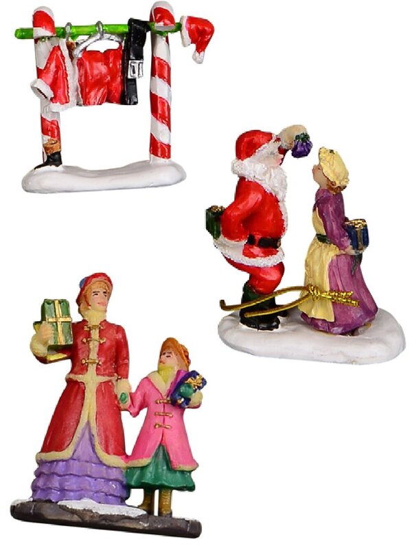 8 Piece Santa & Mrs Claus Getting Ready For Christmas Village Figurines — image 2