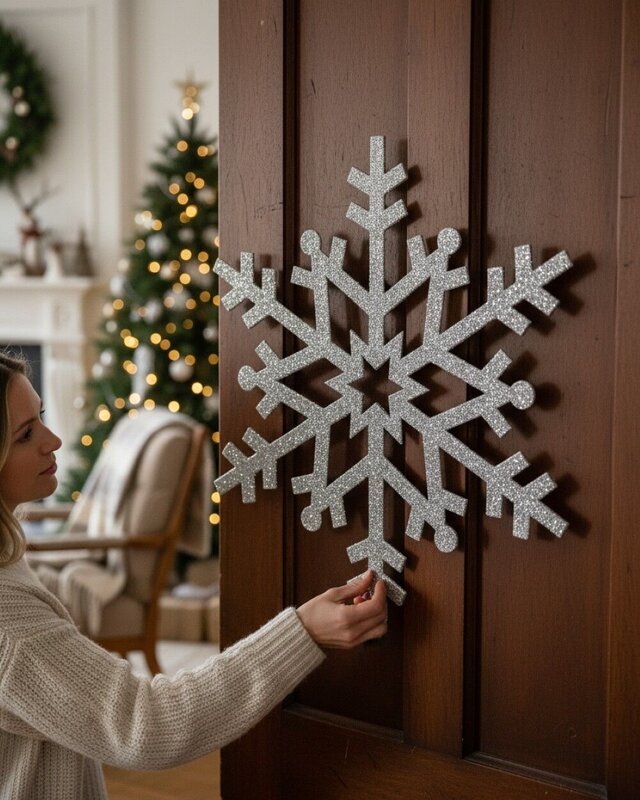 Imperial Silver & Laser Snowflake Large Display Ornament | 80cm — image 2