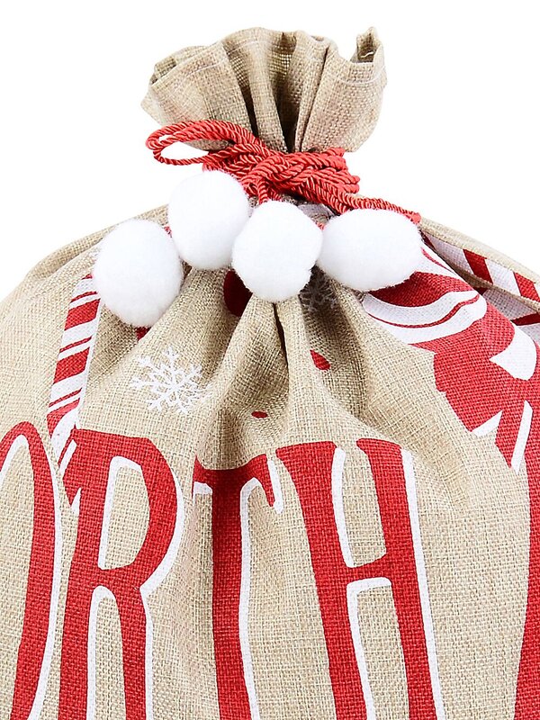 Jute North Pole Good List Approved Checked By Santa & Buddy Gift Sack | 80cm — image 7