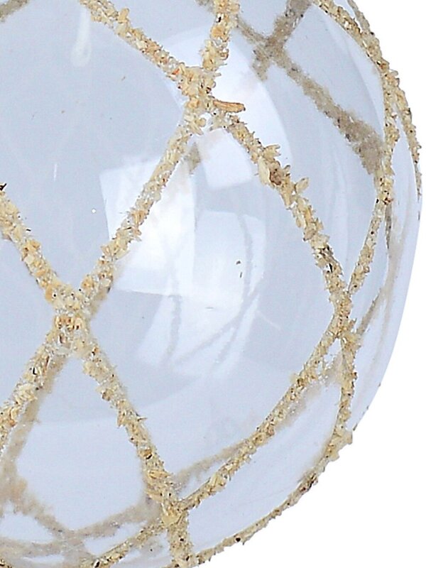 80mm Clear Christmas Ball Bauble With Natural Textured Lines Pattern — image 3