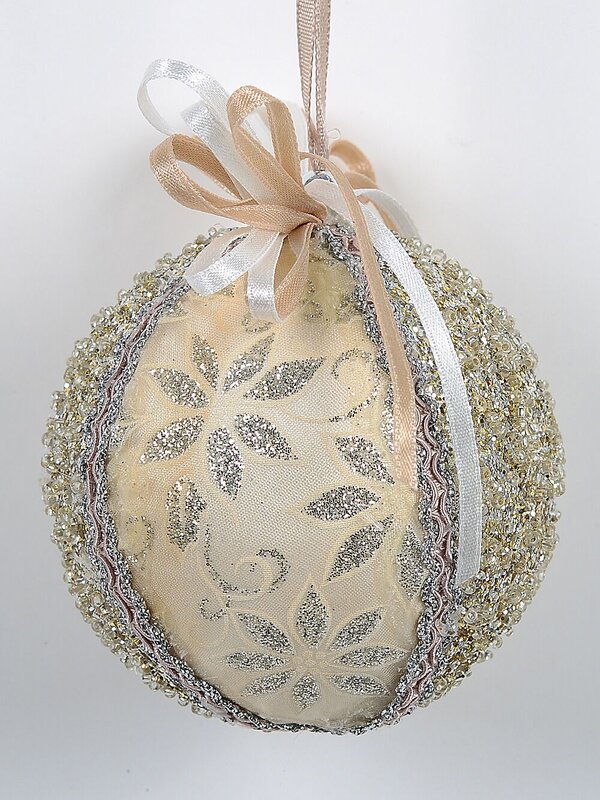 80mm Panel Pattern Decorated Bauble Christmas Tree Hanging Decoration — image 2