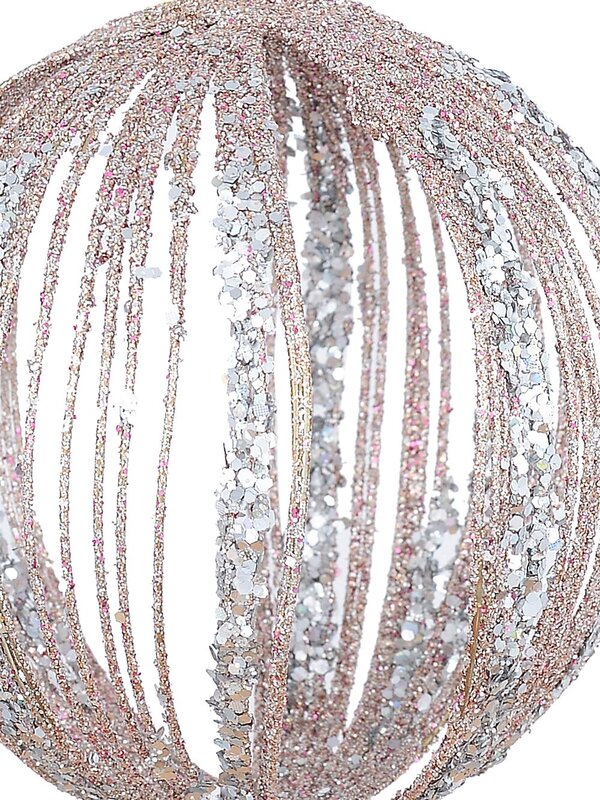 80mm Rose Gold Wire Christmas Ball Bauble — image 3