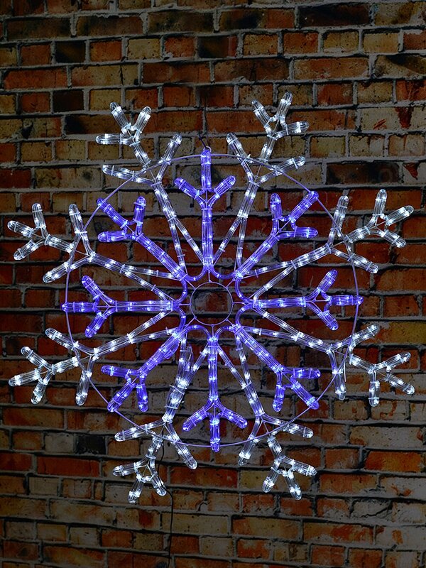 84cm Dynamic Layered Snowflake Outdoor Blue & Cool White LED Light Display — image 5