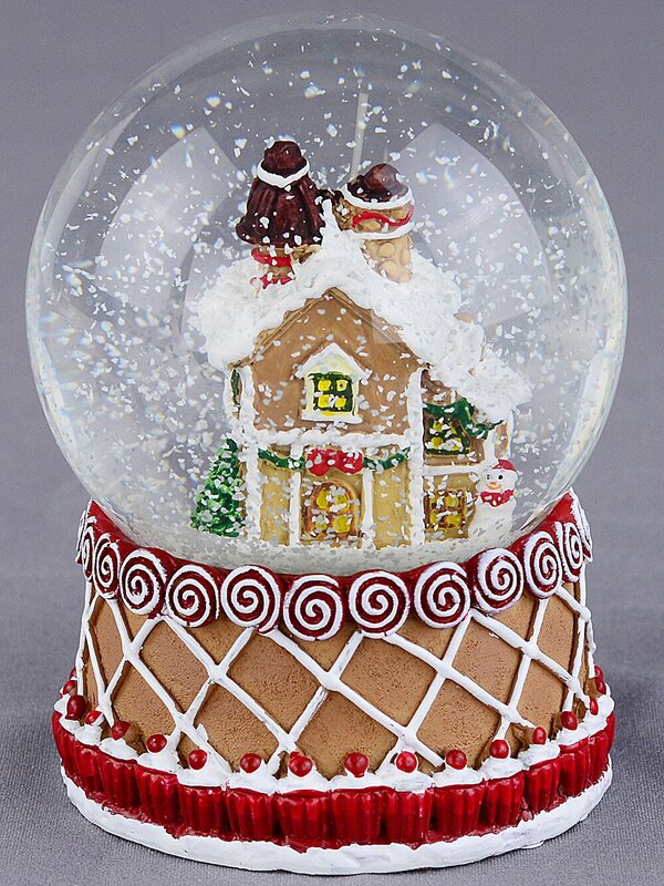 60mm Gingerbread House Mini Christmas Waterball Snow Globe — image 3