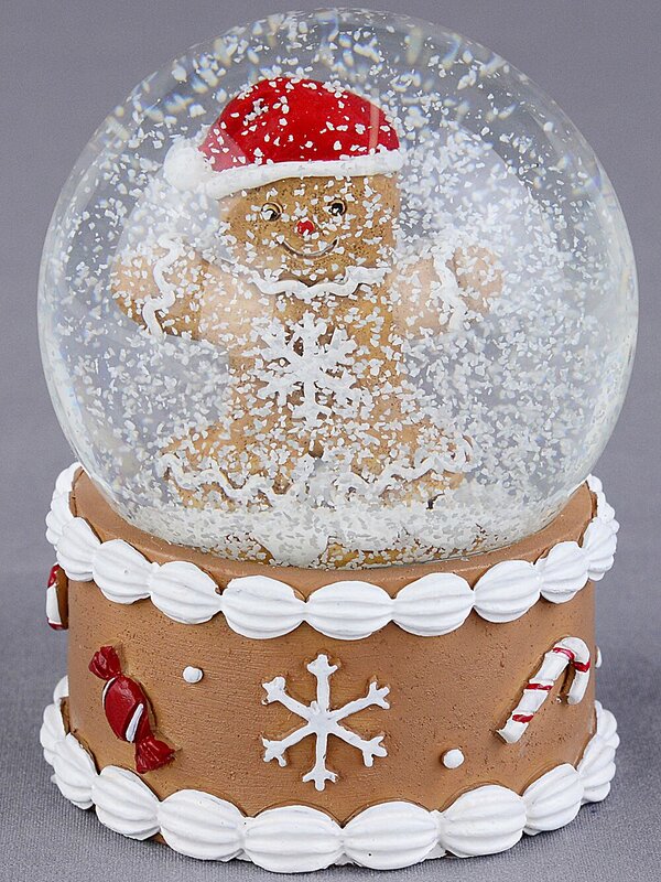 60mm Gingerbread Man Mini Christmas Waterball Snow Globe — image 3