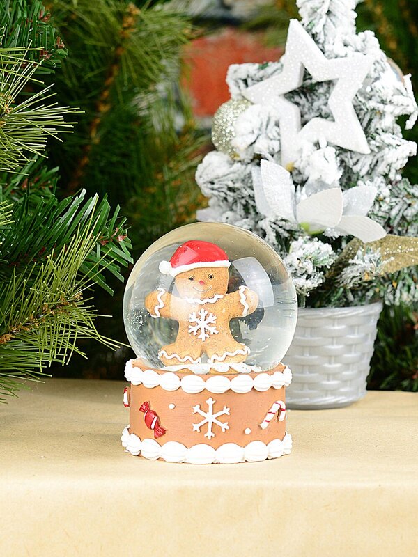 60mm Gingerbread Man Mini Christmas Waterball Snow Globe — image 2