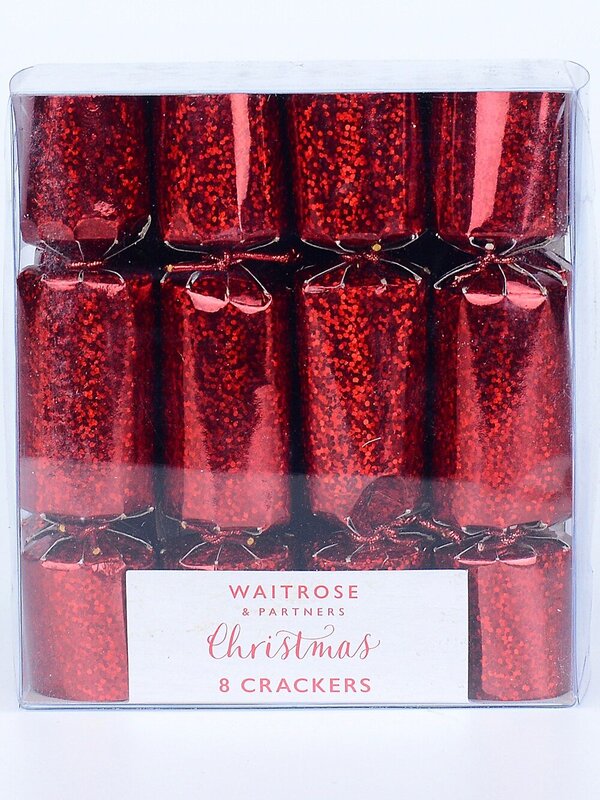 8x 13cm Mini Red Holographic Effect Christmas Cracker Bon Bons — image 2