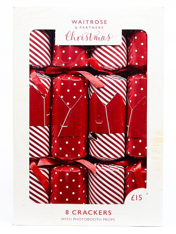 8x 30cm Red & White With Candy Stripes & Dots Christmas Cracker Bon Bons — image 2