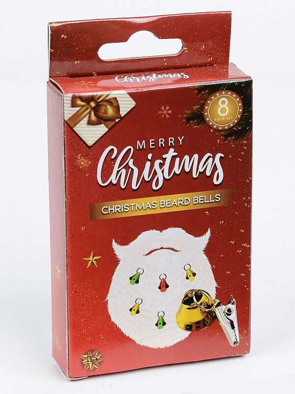 8x Festive Multi Colour Christmas Beard Jingle Bells With Clips | 15mm — image 4