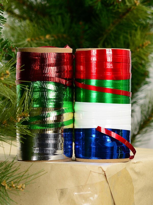 8x Metallic & Gloss Multi Colour Christmas Curling Ribbons | 60m Total — image 2