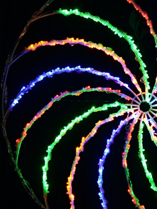 90cm Dynamic Spiral Pinwheel Multi Colour LED Outdoor String Light Display — image 4