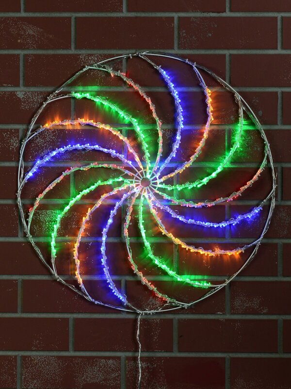 90cm Dynamic Spiral Pinwheel Multi Colour LED Outdoor String Light Display — image 5